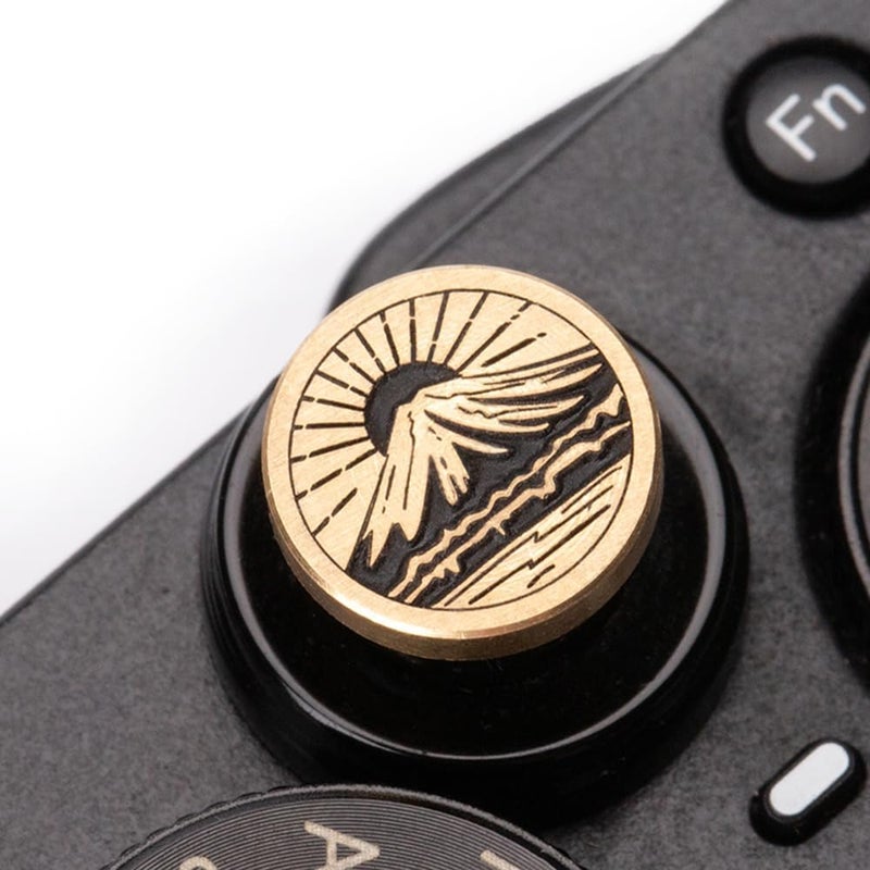DBZZ Mountain Sunrise Pattern Camera Metal Shutter Decorative Button Set for Fujifilm X-Pro3 xpro2 xpro1 xt50 xt30 xt4 xt5 x100vi (Copper Alloy-Shutter Decorative Button) - Image 1